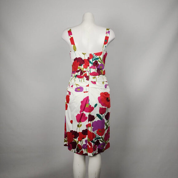 Floral Sleeveless Dress - Red and Pink - Picture 6 of 9